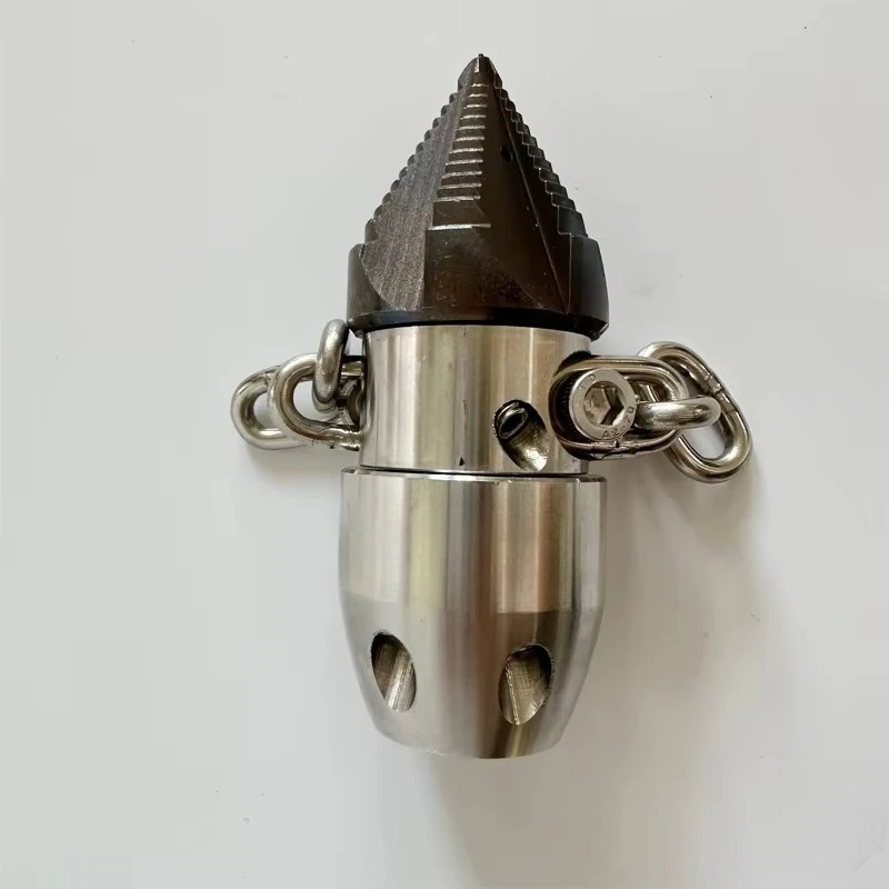 40L High Pressure Pipeline Dredging Sludge Cleaning Diamond Nozzle Rope & Chain Sling Rotating Sewer Nozzle
