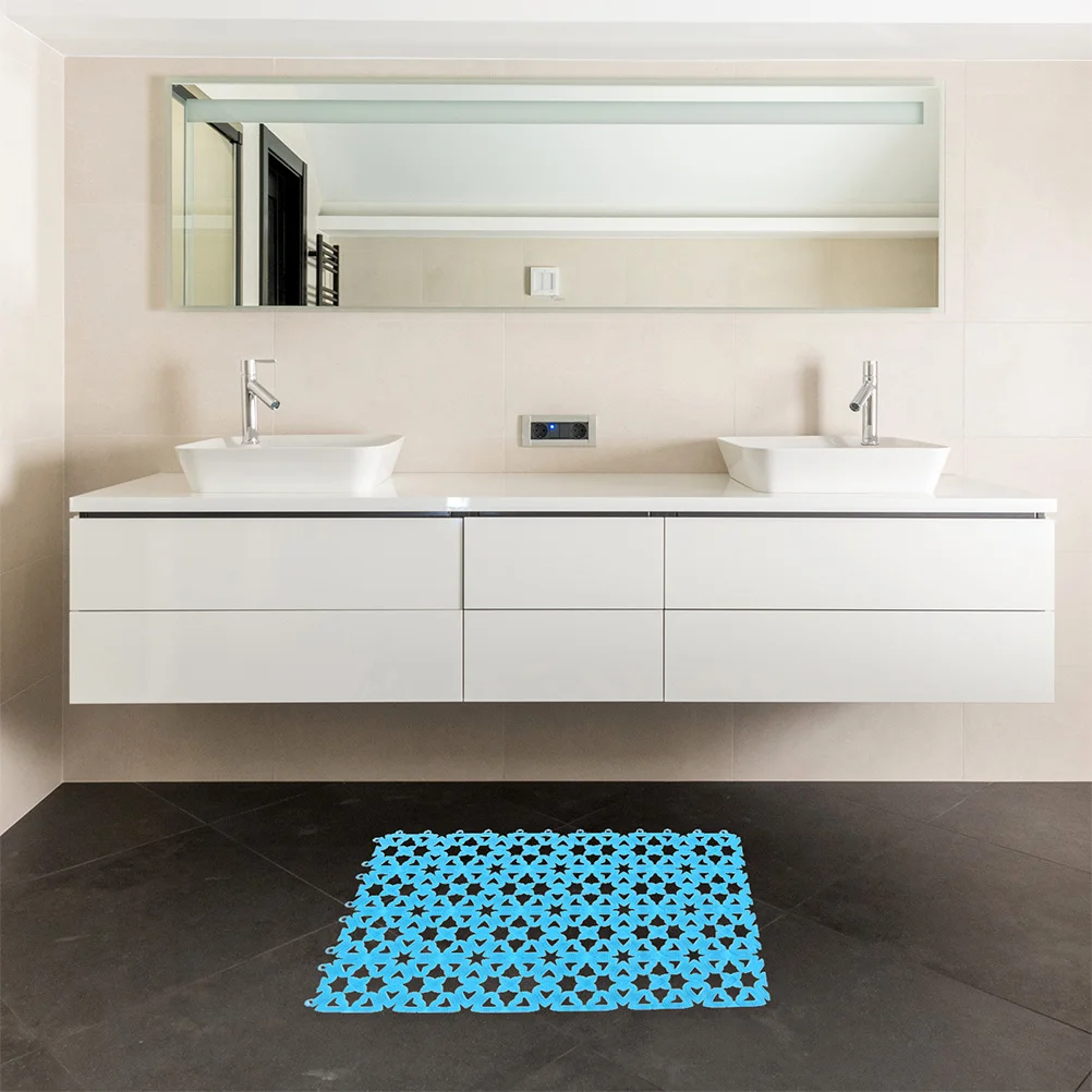 

6Pcs Bathroom Non-Slip Mat Hollow- Cage Plastic Floor Pad Durable Splicing Mat Anti-Skid Bathroom Pads Cage Plastic Pad