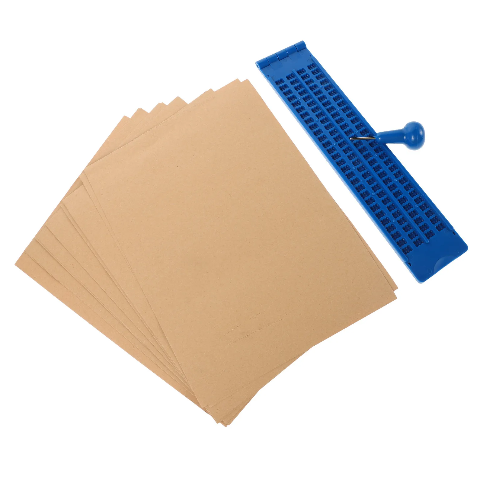 Educational Braille Writing Board 28 Cells Sturdy Plastic Construction with Stylus Paper Braille Writing System Kit