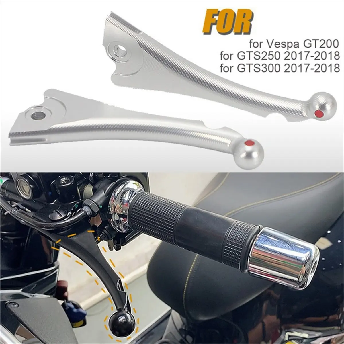 Super Sale Motorcycle Modified Clutch Brake Lever for Vespa GT 200 GTS 250 300 2017-2021 Clutch Lever Motorcycle Parts Silver