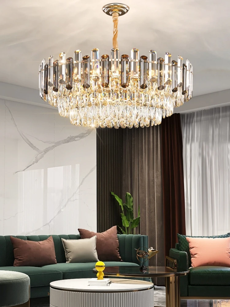 Post-modern Simple and Luxurious Crystal Chandelier Living Room Lamps Dining Room Decoration Household Led Indoor Lighting