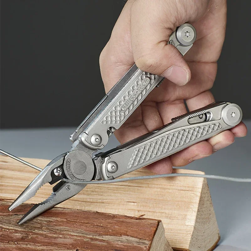 SWISS TECH 18 in 1 multiutensile più recente pinze pieghevoli strumento combinato multifunzionale coltello da tasca forbici EDC attrezzatura da
