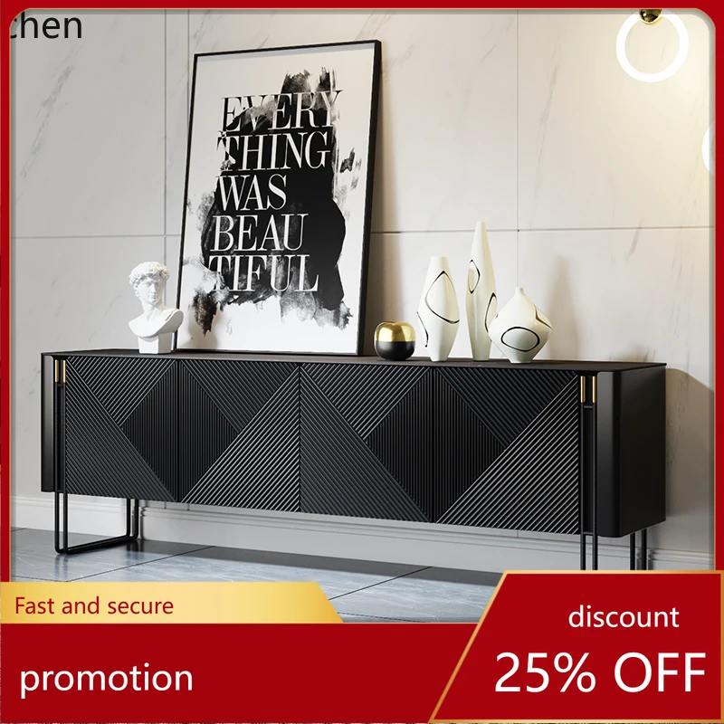 

HT solid wood TV cabinet modern light luxury high-end living room home rock slab TV cabinet coffee table combination