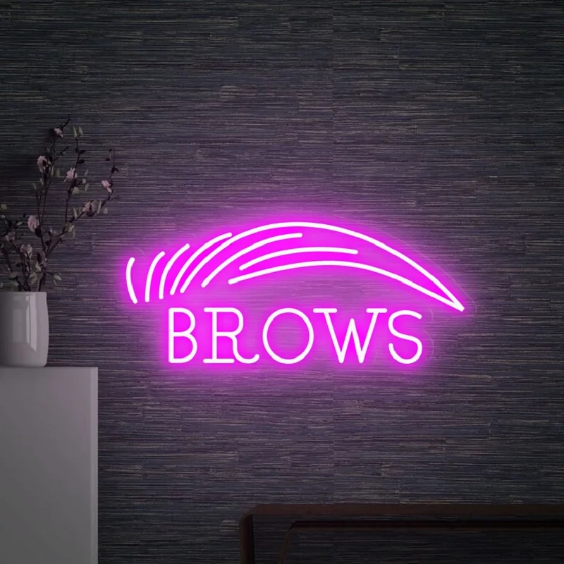 Brows neon light Eyelashes Neon Sign Business beauty neon sign Wall decor Beauty Salon Sign eyelash decor nails Shop Decor