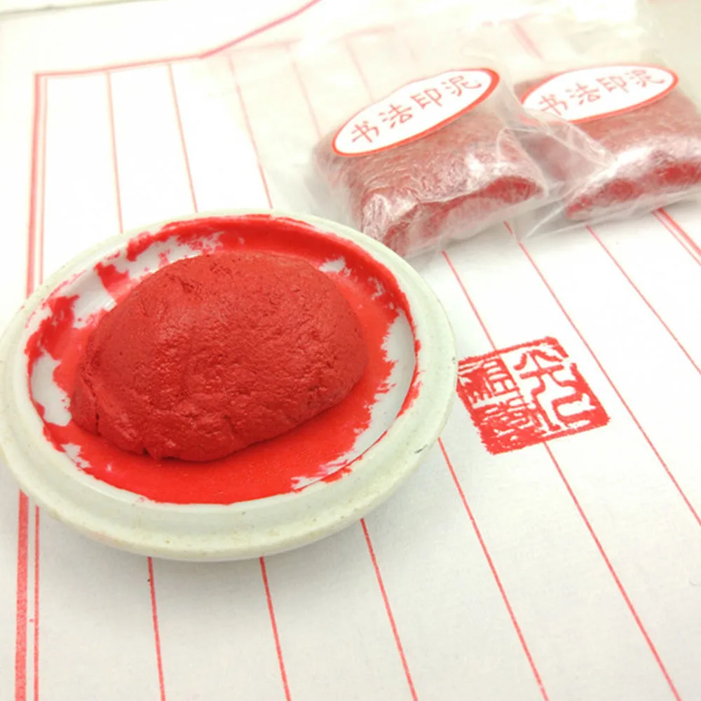 30g Red Seal Paste Bagged For Calligraphy Paintin Signature Inkpad Wood Stone Name Stamp Pad Carved Seals Cinnabar Ink Bright