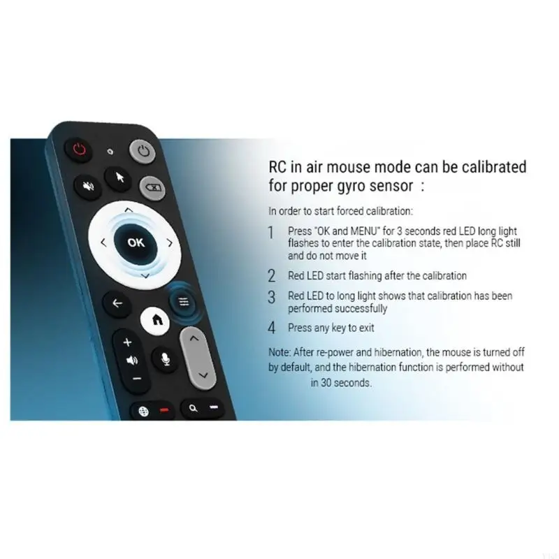 Y4QF Easy Operation UR02 รีโมทคอนโทรลที่มีไจโรสโคปและไมโครโฟนสำหรับ UGOOS TOX1 TOX3 TOX4 AM8PRO AM6B