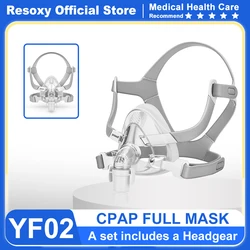 YuWell YF-02 CPAP-masker met hoofddeksel Volledig masker Auto CPAP APAP BIPAP voor medische luchtademhalingsmachine Slaapapneu Anti-snurken