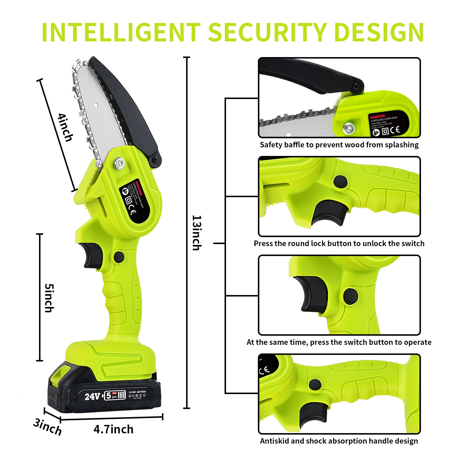 Vertak Mini Chainsaw Battery Powered Mini Chain Saw