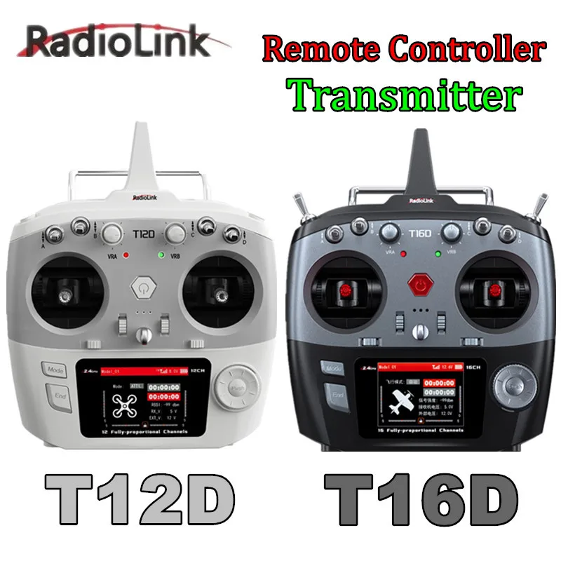 RadioLink T12D T16D Remote Control with Receiver Supports ELRS High-Frequency Head for UAV FPV Remote Car Robot Virtual Games