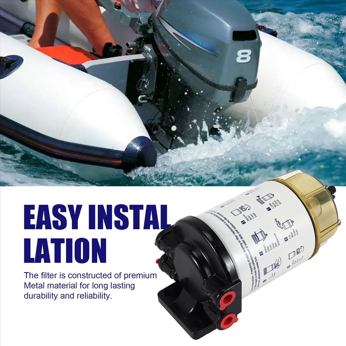 Compatible S3213 Water Separator Filter Assembly for Outboard Motor Mercury 35-60494-1 for B32013 18-7932