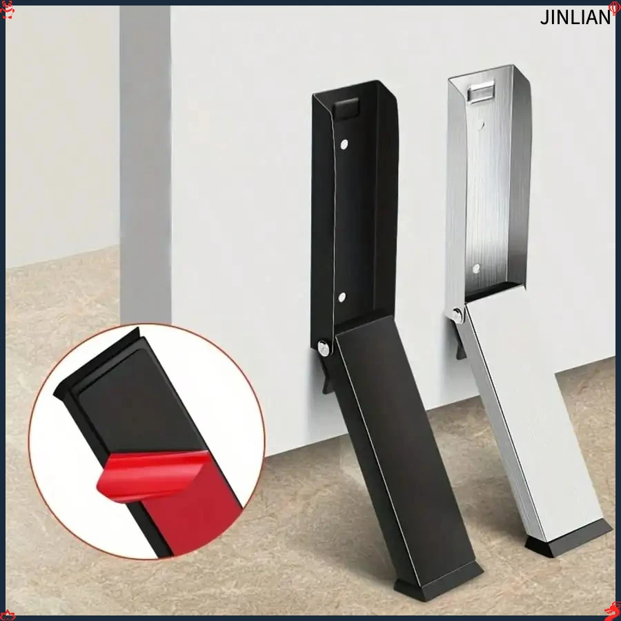No-Slip Door Stopper: 1-Pack Heavy Duty Foldable Steel Stopper with Rubber Grip for Home, Office & Pets