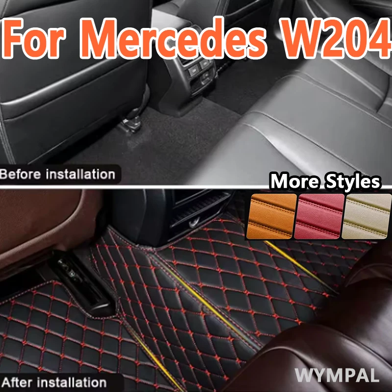 

Роскошные автомобильные коврики на заказ для Mercedes W204 2008 2009 2010, авто роскошные кожаные мужские и женские автомобильные коврики с полным покрытием