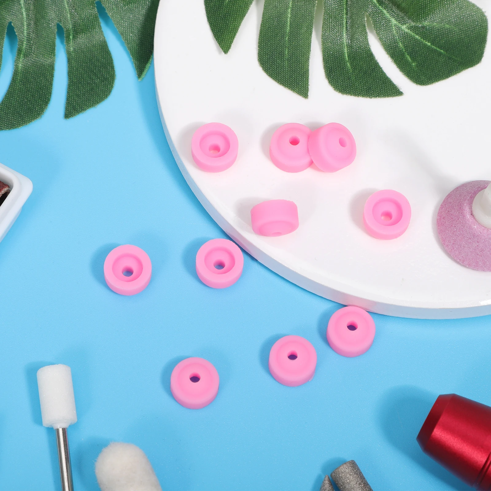 Capuchons de protection pour perceuse à ongles, 10 pièces, couvertures de Gel de silice anti-poussière pour outils à ongles, veste anti-poussière, accessoires pour bébé, têtes de meulage