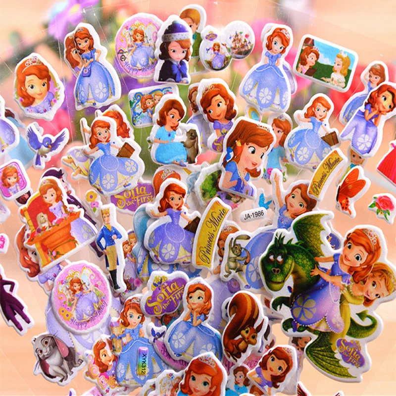 NEW1/6/ 12 Sheets 3D Puffy Bubble Stickers Cartoon Peter Pan Spider Animal Waterpoof DIY Stickers PVC Scrapbook Gifts For Kids