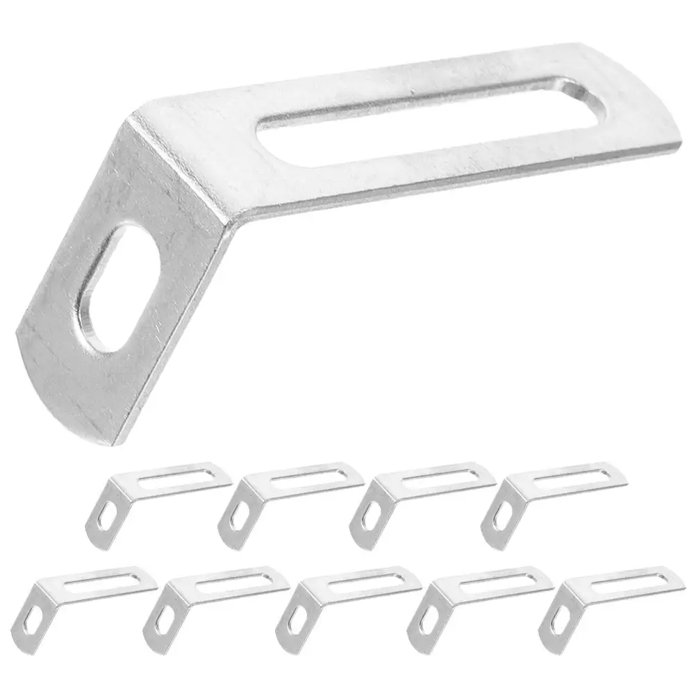 

10pcs L-Shape Shelf Brackets 50x24x12x1.5mm Metal Corner Braces for Wood Heavy Duty Small Right Angle Cabinet Hardware