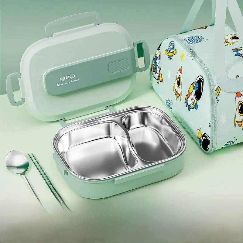 

Термос-ланчбокс из нержавеющей стали с подогревом для студентов и офисных работников, контейнер для еды, пригодный для микроволновой печи