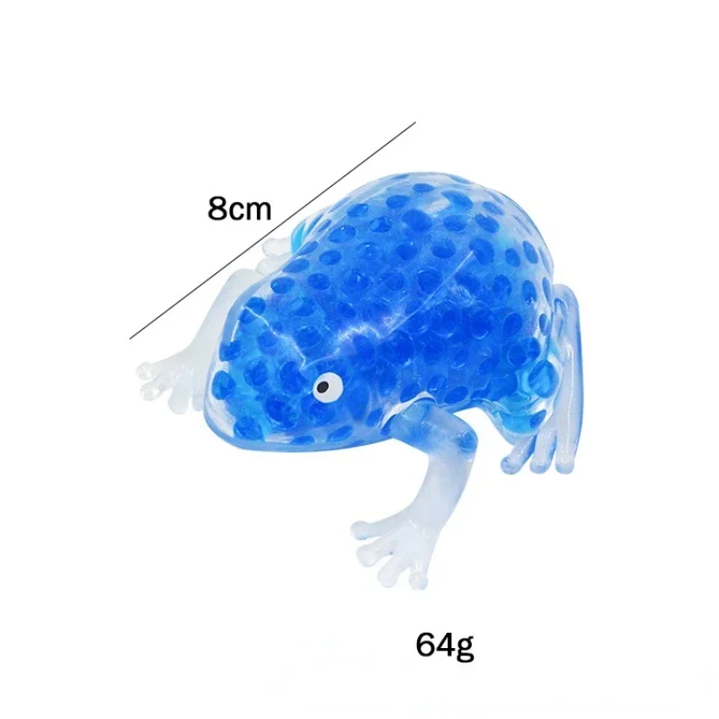 Froschförmige Perlenentlüftungsball Squeeze Toys Weiche Gummiblase Dekompressionsspielzeug Kinder Erwachsene Sensorisches Stressabbau-Spielzeug