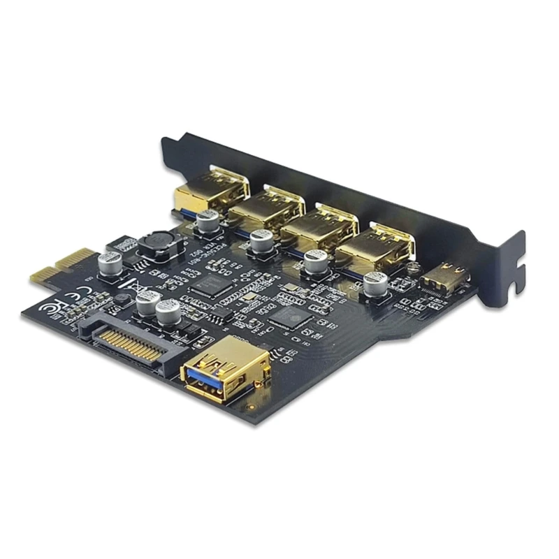 PCI X1 to USB Type + 4 Port External USB3.0 + 1 Port Internal USB3.0 Board PCI-E USB 3.2 Riser Board Dropship