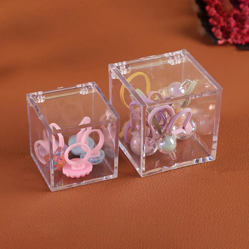 Transparent Acrylic Storage Box Dustproof Flip Box Cosmetics Jewelry Display Boxes Candy Gift Organizer Box Home Supplies