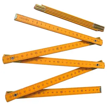 Wooden Measuring Stick 1 Meter Folding Metric Ruler Metric Scale Carpenters Ruler Wood Measuring Ruler For School Supply