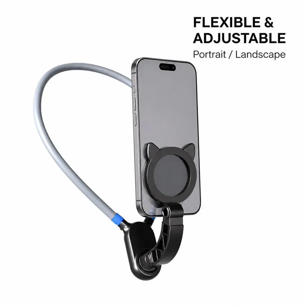 Strong Magnetic Smartphone Neck Mount Flexible Hands Free Holder For Cycling Cooking Vlog Live Video Recording Stand 06