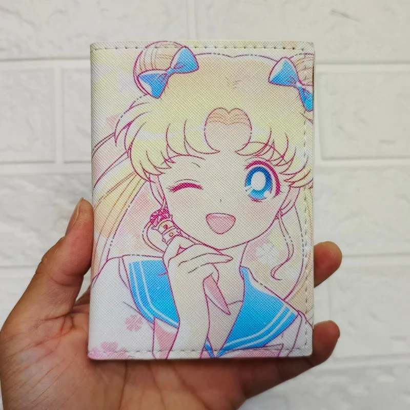 Sailor Moon Tsukino Usagi Anime Cartoon Passport Holder ID Folder Travel Passport Case Student Cosplay Bus Holder Kids Gifts