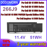 DODOMORN New 266J9 Battery  For Dell G3 15 3590 3500 G5 15 5500 5505 Inspiron 14 5490 266J9 11.4V 51WH/4255mAh