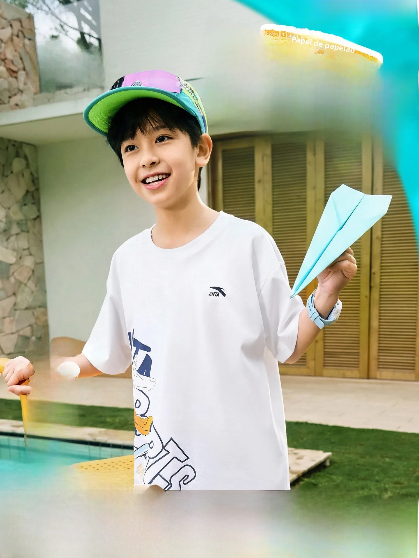 skin-friendly-breathable-knitted-short-sleeve-t-shirt-for-kids-summer-new-style-casual-loose-fit-polyester-cotton-blend