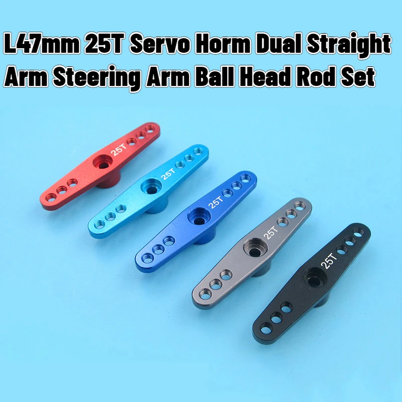 47mm 25T M3 aluminiowy serwomechanizm klakson kierujący prostą podwójne ramię głowicą kulową do 1/10 RC łodzi samochodowej Futaba JX Savox Xcore HL HSP HD Power