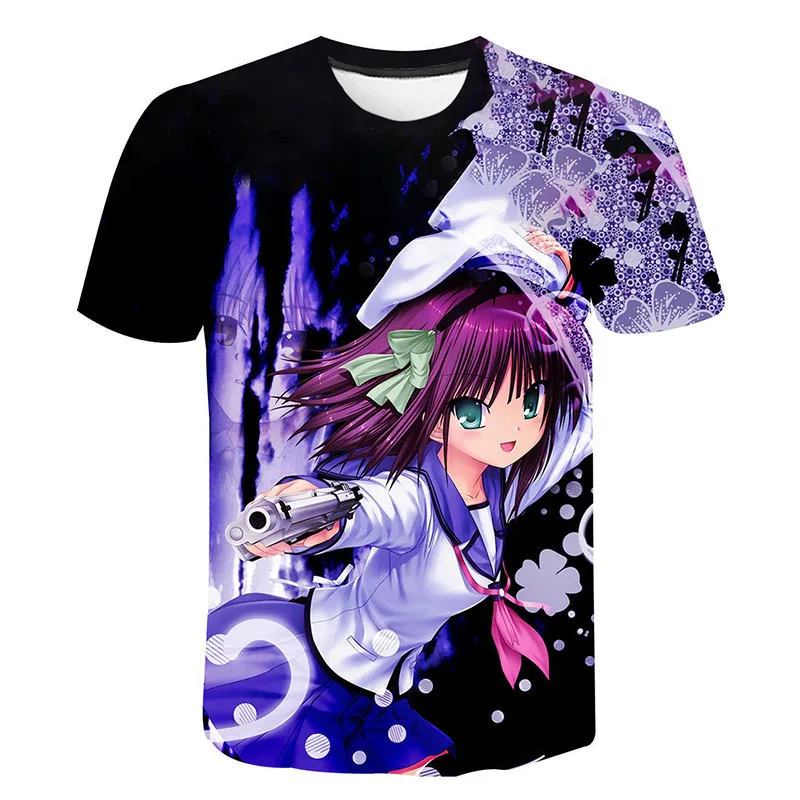 

New Summer Angel Beats Printed 3D T-shirt Men Women Children Summer Cool Tee Tops Male Streetwear Cool T Shirt Boy Girl Kids