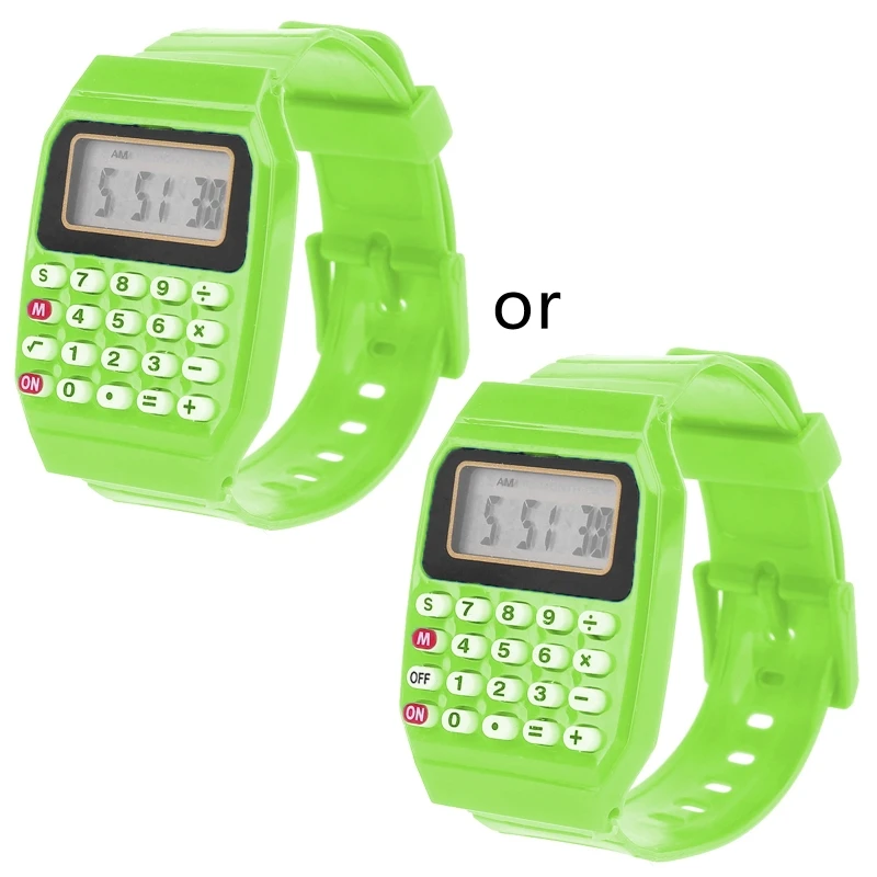 Montre-bracelet en silicone pour enfants, calculatrice électronique polyvalente, mode pour enfants, date