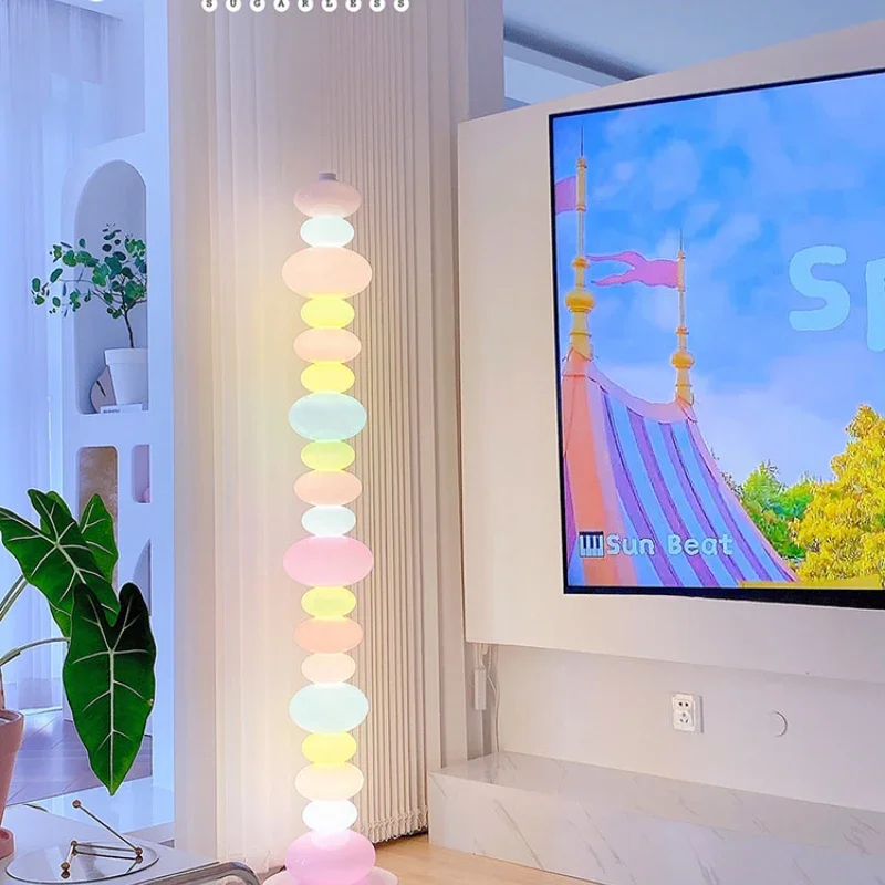

Candy String Floor Lamp Rainbow Macaron Girl Heart Living Room Children's Room Bedroom Cream Atmosphere Table Lamp