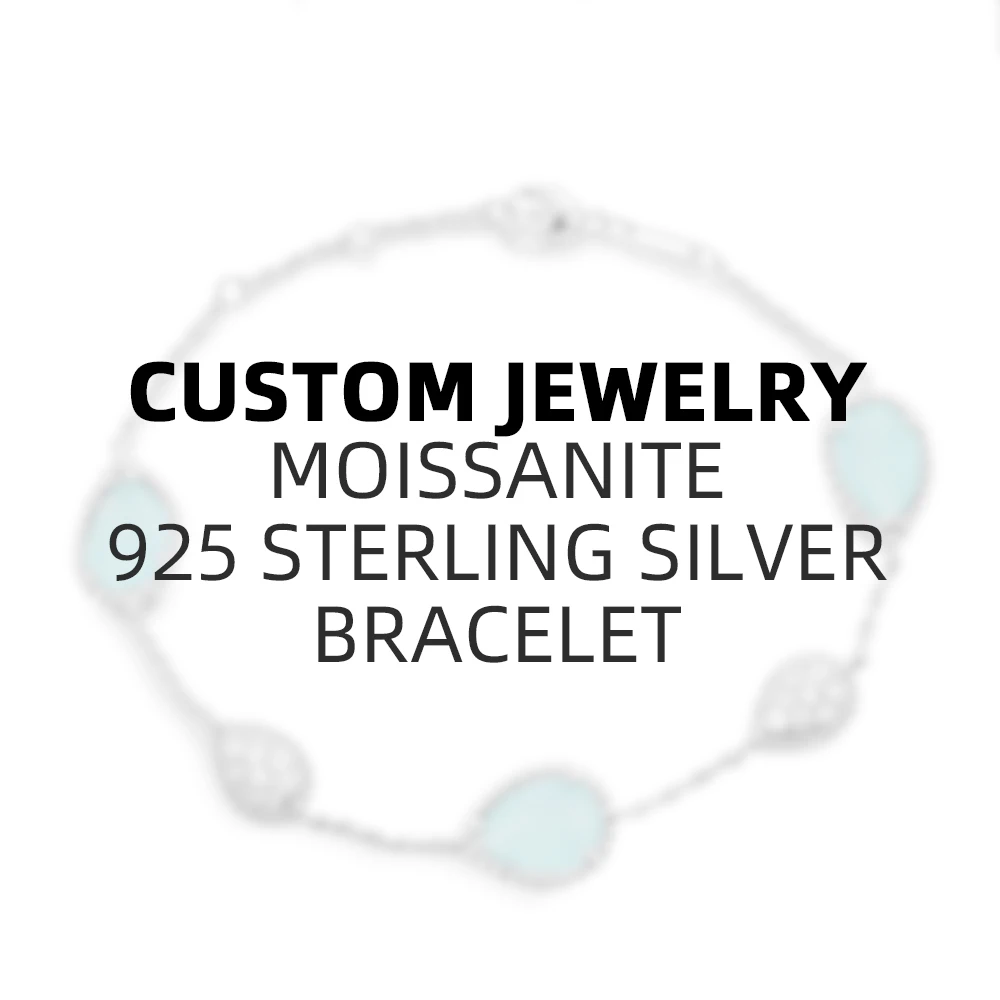 

Customized bracelet, moissanite, 925 sterling silver