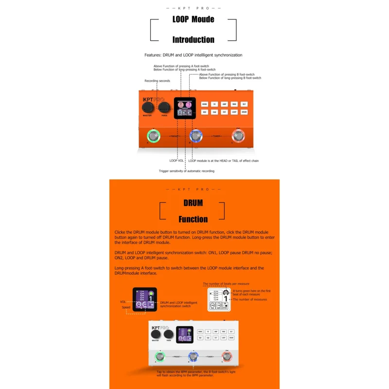 Yuimer KPT PRO جيتار كهربائي باس معالج متعدد التأثيرات TANK-G ترقية KPTPRO مؤثر دواسة من M-VAVE