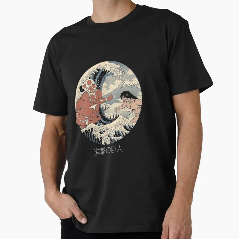 Great Titans 100% cotton printed tee Attack on Titan Anime Gift T shirt 1203 Short Sleeve Graphic Clothes All size tops S-6XL