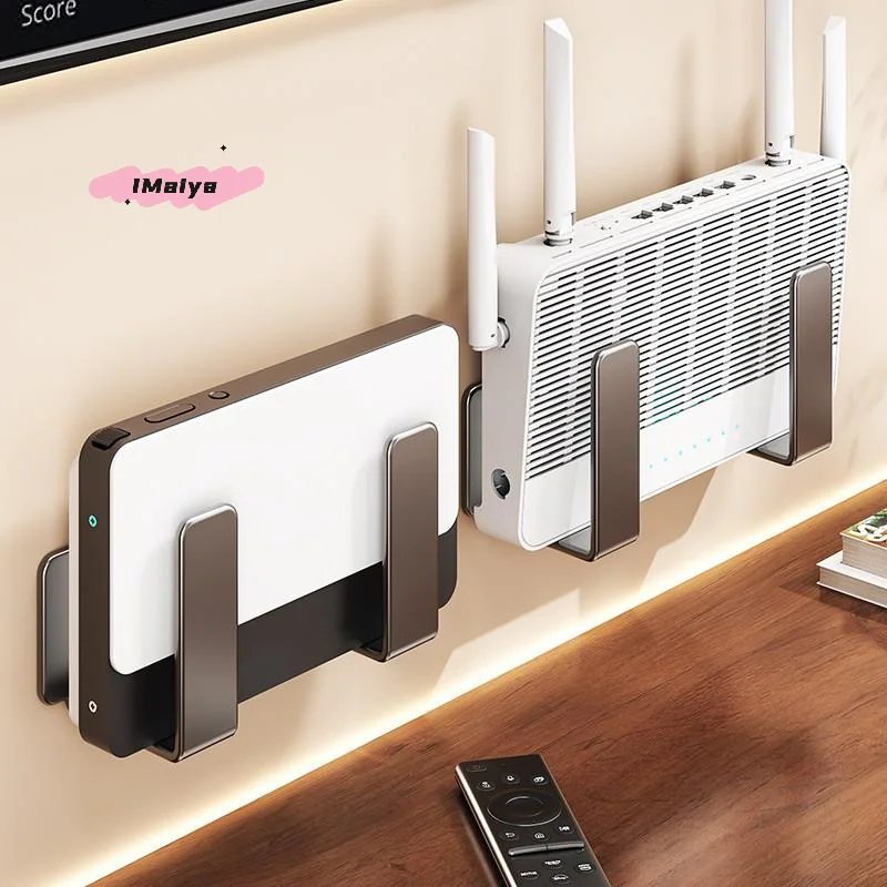M-Router Placement Rack, No Drilling Wall Mounted Socket Fixed Bracket, Optical Modem Set-top Box Bracket, Bedroom Storage Hook
