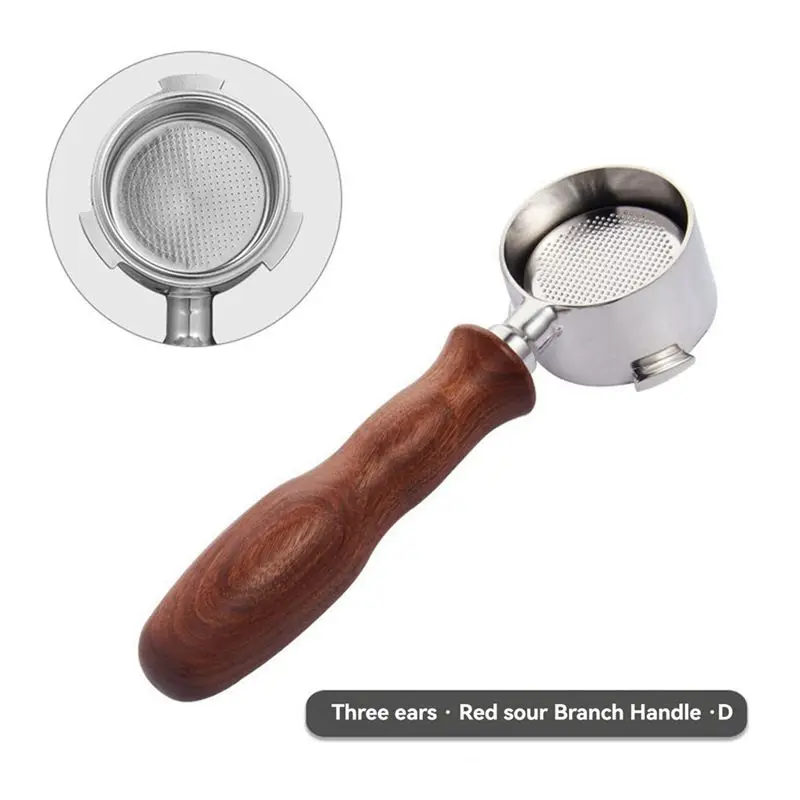 A74E-51Mm For Delong Coffee Machine Handle Modified Solid Wood Handle Accessories Coffee Funnel Bottomless Handle