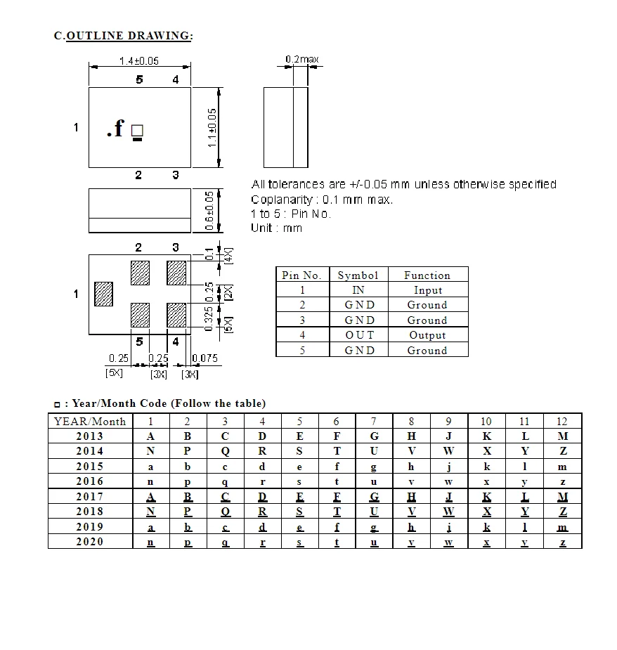(10PCS)  TA2724AA1325 1238MHz  Code f  new original in stock SAW sound meter filter