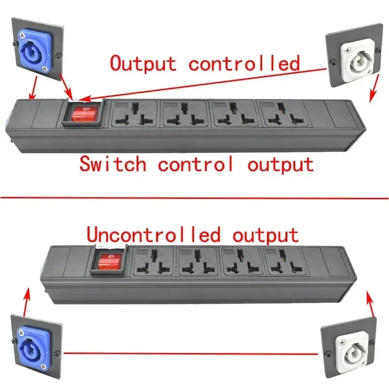 2-10 AC 16A Universal standard SOCKET PDU Power Strips Schuko Powerlink box Power amplifier audio 3P Aviation plug