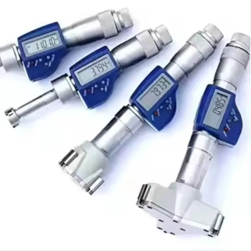 Four Pcs Set Digital Three Points Internal Micrometer Checking Diameter Measuring Tools 20-50mm Setting Ring Aluminum Box