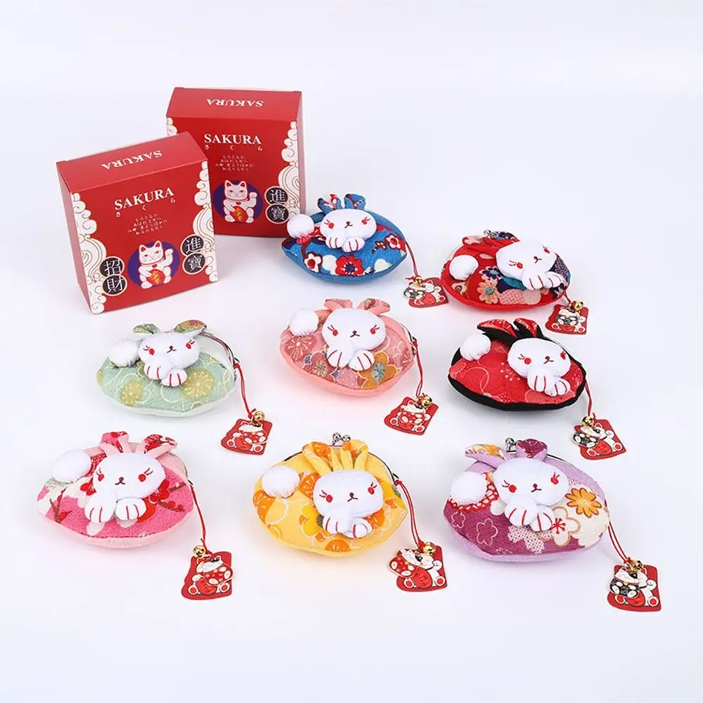 Bring Wealth Maneki Neko Lucky Rabbit Coin Purse Good Luck Handbag Accessories Fortune Rabbit Small Item Bag Clasp Clutch Cotton