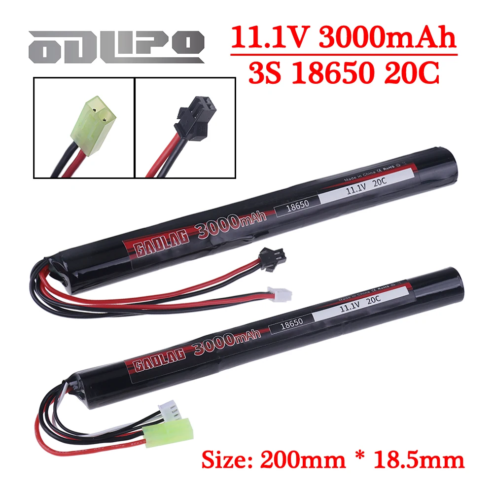 RC Lipo Battery 11.1V 3000mAh AKKU Mini Airsoft Gun Battery 3S 18650 RC model battery With Tamiya/SM Plug High Capacity Battery