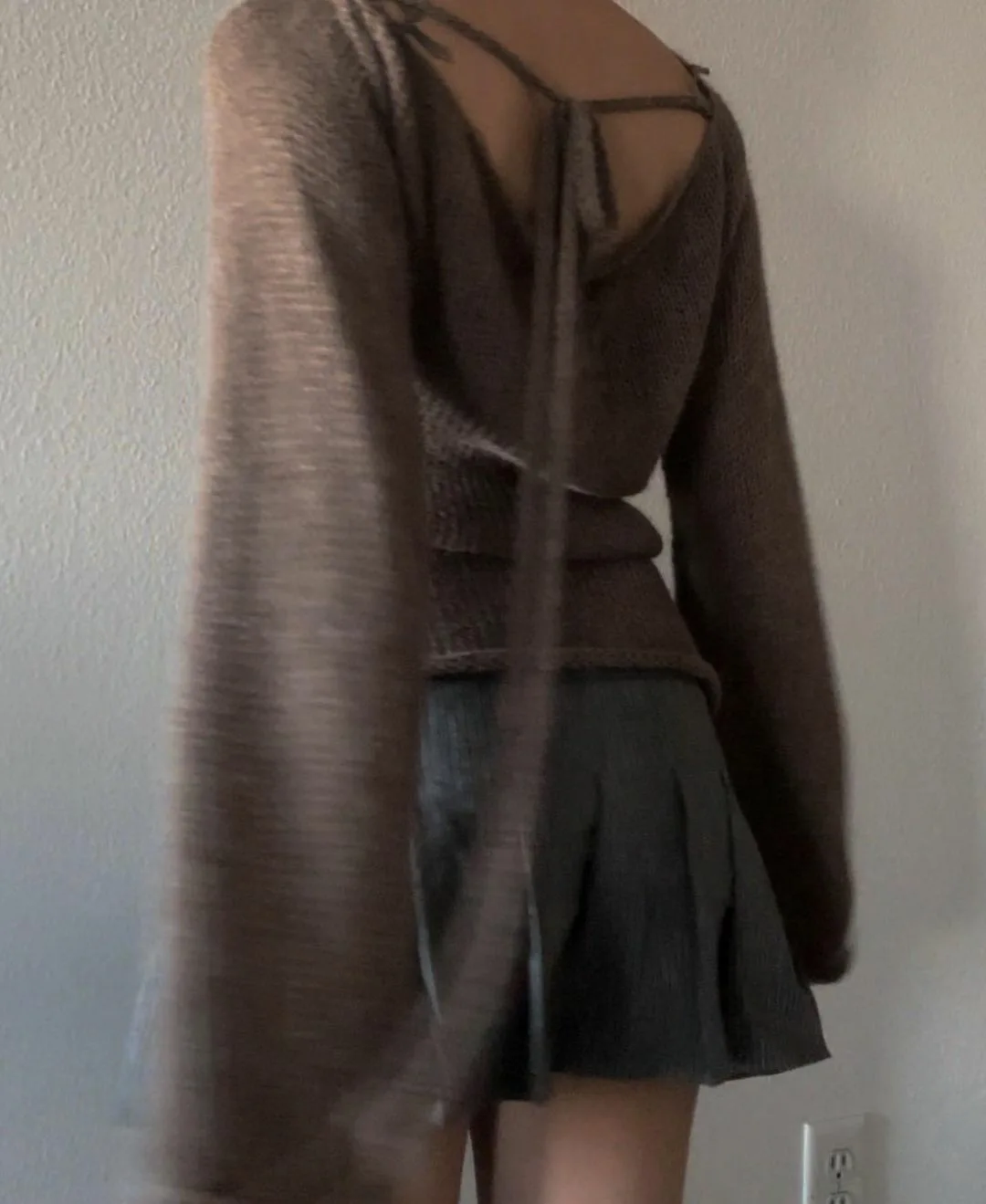 Bild 5: Sexy Backless Pullover Weste Frühling Herbst Einfarbig Temperament Lose Hohl Winter Frau Kleidung Langarm Strap Strickwaren