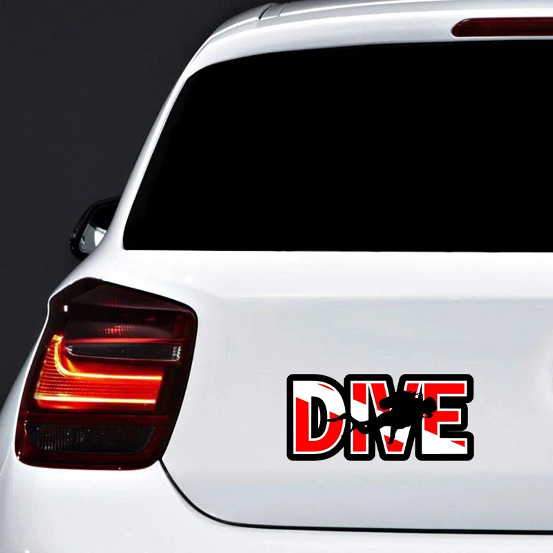 Personalized DIVE NAKED Car Sticker Vinyl Scuba Diving Flag Spear Fishing Decal Funny Car Styling Waterproof Car Accessories