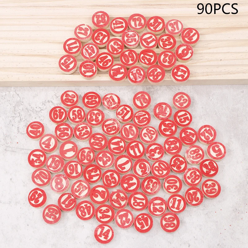 90pcs Deluxe Wooden Replacement Plates For Exciting Bingo Lotto Numbers Game - Ideal Gaming Gift For Friends And Family