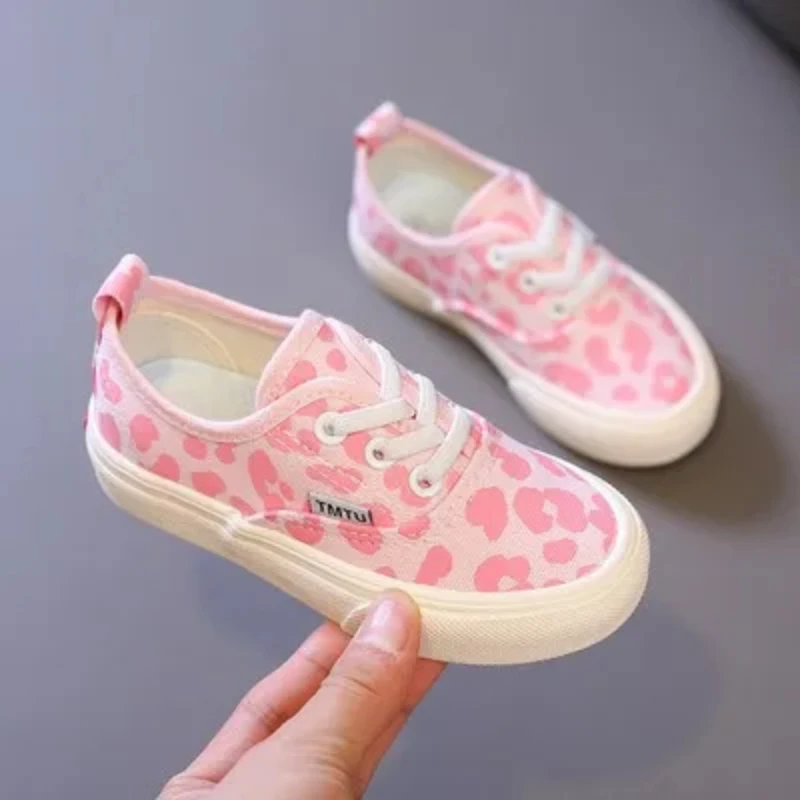 Cute Flower Design Girl Canvas Slip-on Shoes Round Toe Non Slip Kids Outdoor Comfortable Breathable Casual Soft Sole Shoes