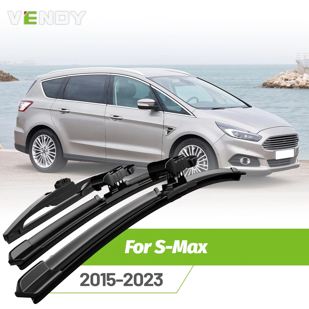 Vordere und hintere Wischerblätter-Set für Ford S-Max MK2 2015–2023, Windschutzscheiben-Regenbürsten, 30 Zoll + 26 Zoll + 13 Zoll