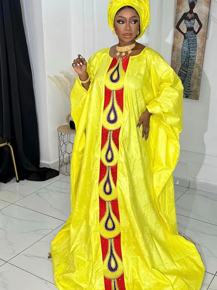 

Африканские вечерние платья для женщин, бальное платье Базен с вышивкой Абая - трендовая праздничная одежда