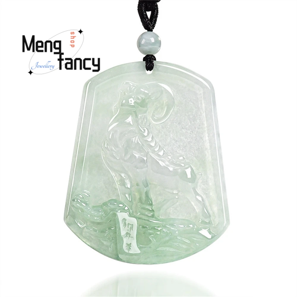 Natural Myanmar Genuine Jadeite Lucky Shaped Zodiac Sheep Pendant Luxury Quality Fashion Jewelry Exquisite Charms Popular Young