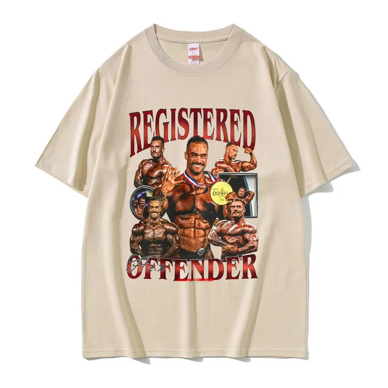 Registered Flex Offender Graphic T-shirt Men Women Casual Oversized Geek Fitness T Shirts Funny Workout Bodybuilding T-shirts